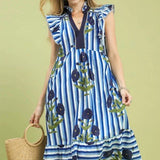 Blue Meadow Stripe Dress Long Dresses Umgee