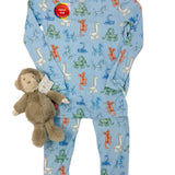 Blue Party Animals Glow in the Dark Modal L/S PJ Kids Pajamas Magnetic Me