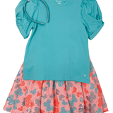 Blue Radiance Twisted Sleeve Tee Girls Tops + Tees Hatley