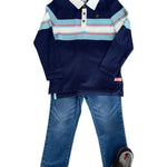 Blue Stripes Rugby Polo Boys Sweaters + Sweatshirts Hatley