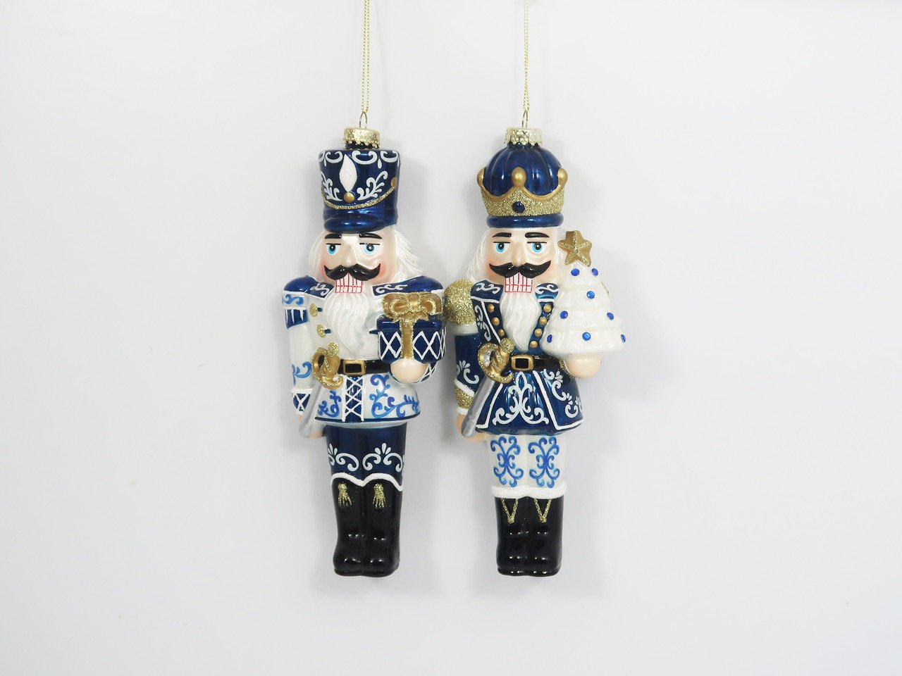 Blue & White Nutcracker 8" Ornament - Assorted Seasonal One Hundred 80 Degrees