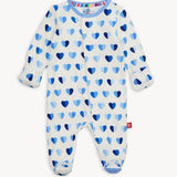 Blue XOXO Modal Footie Baby Sleepwear Magnetic Me