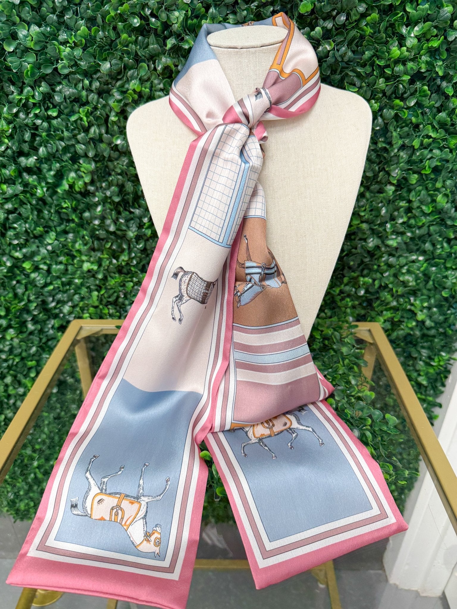 Blush Equestrian Satin Scarf - Sugar Babies Children's Boutique/Meg's Shoppe