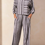 Boat Neck Blouse with Dolman Sleeves - Black Tops Tribal
