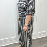 Boat Neck Blouse with Dolman Sleeves - Black Tops Tribal