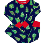 Bottle Brush Trees Stretch Cotton Pajama Set - Sugar Babies Children's Boutique/Meg's Shoppe
