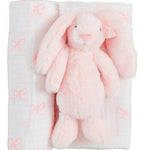 Bow Bunny Swaddle & Rattle Baby Accessories Mudpie