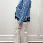 Bow Jean Jacket - Light Denim Tops Entro