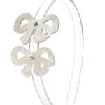 Bows Fancy Double Pearlized White Headband Kids Hair Accessories Lilies & Roses