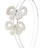 Bows Fancy Double Pearlized White Headband Kids Hair Accessories Lilies & Roses