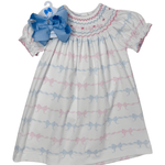 Bows Knit Bishop - Pink & Blue Girls Occasion Dresses Petit Bebe
