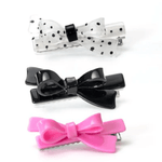 Bows Pink Black & Polka Dots Hair Clips Kids Hair Accessories Lilies & Roses