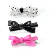 Bows Pink Black & Polka Dots Hair Clips Kids Hair Accessories Lilies & Roses