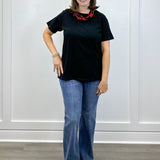 Boyfriend Round Neck Tee - Black - Sugar Babies Children's Boutique/Meg's Shoppe