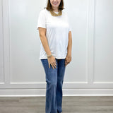 Boyfriend Round Neck Tee - White - Sugar Babies Children's Boutique/Meg's Shoppe
