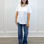 Boyfriend Round Neck Tee - White - Sugar Babies Children's Boutique/Meg's Shoppe