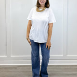 Boyfriend Round Neck Tee - White - Sugar Babies Children's Boutique/Meg's Shoppe