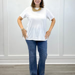 Boyfriend Round Neck Tee - White - Sugar Babies Children's Boutique/Meg's Shoppe