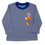 Boys All Sports Knit Shirt - Royal Blue Stripe Boys Shirts + Polos Claire & Charlie