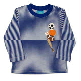 Boys All Sports Knit Shirt - Royal Blue Stripe Boys Shirts + Polos Claire & Charlie