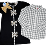 Boys Black Plaid Button Down Shirt - Sugar Babies Children's Boutique/Meg's Shoppe