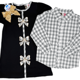 Boys Black Plaid Button Down Shirt - Sugar Babies Children's Boutique/Meg's Shoppe