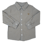 Boys Button Down - Blue & Brown Boys Shirts + Polos Millie Jay