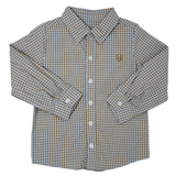 Boys Button Down - Blue & Brown Boys Shirts + Polos Millie Jay
