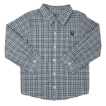 Boys Button Down - Blue Plaid Boys Shirts + Polos Millie Jay