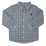 Boys Button Down - Blue Plaid Boys Shirts + Polos Millie Jay