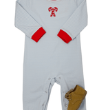 Boys Candy Cane Embroidered Romper Boys Bubbles + Rompers Trotter Street Kids