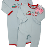 Boys Christmas Train Romper Boys Bubbles + Rompers Three Sisters