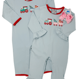 Boys Christmas Train Romper Boys Bubbles + Rompers Three Sisters
