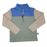 Boy's Colorblock Pullover - Blue/Green/Khaki Boys Sweaters + Sweatshirts Southbound