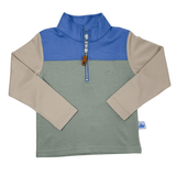 Boy's Colorblock Pullover - Blue/Green/Khaki Boys Sweaters + Sweatshirts Southbound