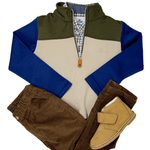Boy's Colorblock Pullover - Green/Khaki/Navy Boys Sweaters + Sweatshirts Southbound