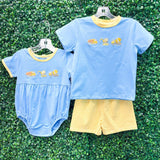 Boys Construction Bubble Boys Bubbles + Rompers Three Sisters