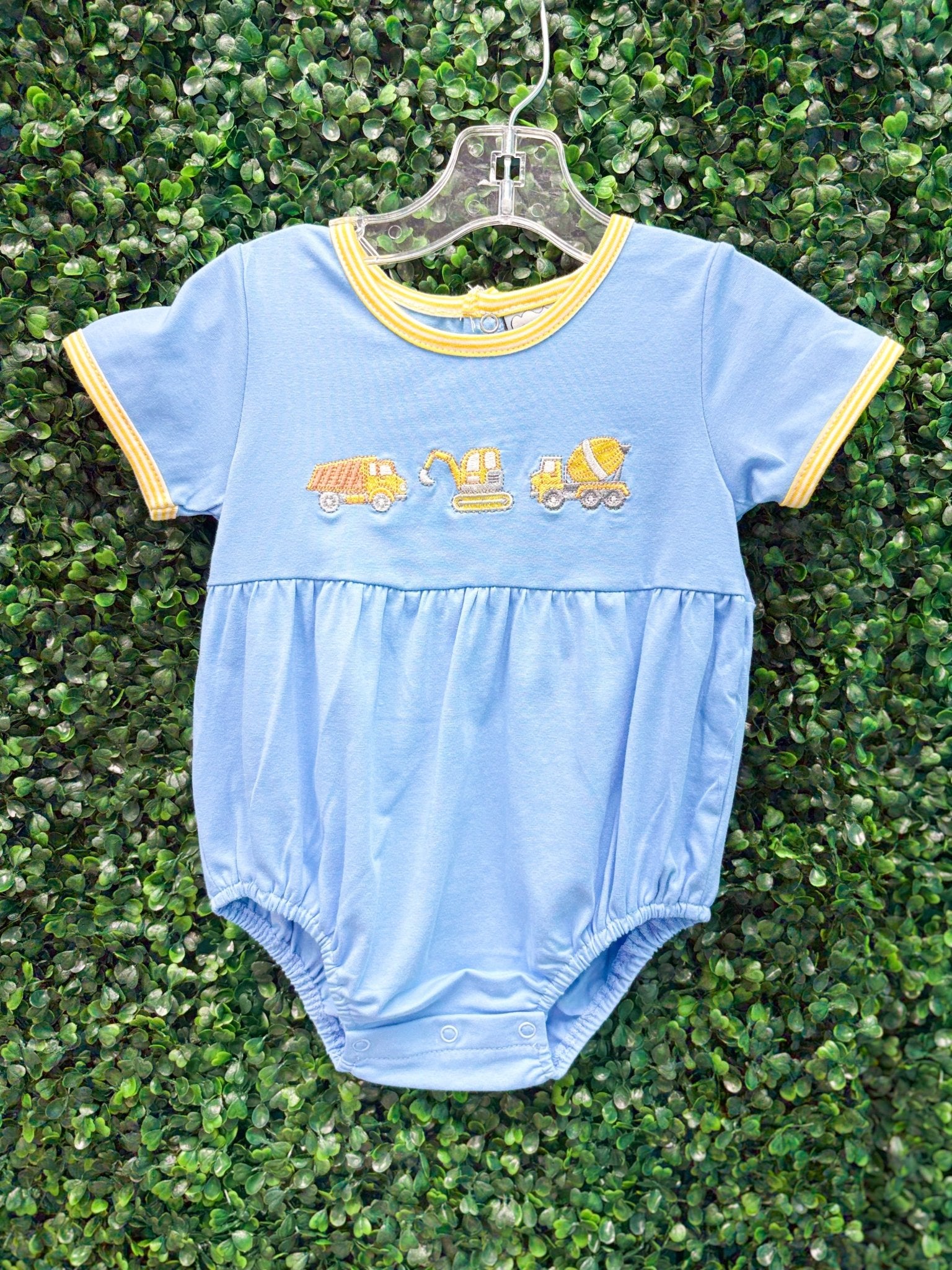 Boys Construction Bubble Boys Bubbles + Rompers Three Sisters