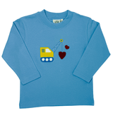 Boys Crane w/ Hearts L/S Shirt - Sky Blue Boys Shirts + Polos Luigi