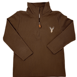 Boys Deer 1/4 Zip Pullover - Sugar Babies Children's Boutique/Meg's Shoppe