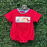 Boys Dinosaur Smocked Bubble Boys Bubbles + Rompers Three Sisters
