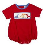 Boys Dinosaur Smocked Bubble Boys Bubbles + Rompers Three Sisters