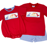 Boys Dinosaur Smocked Short Set Boys Sets Three Sisters