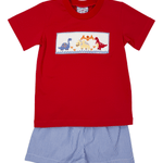 Boys Dinosaur Smocked Short Set Boys Sets Three Sisters
