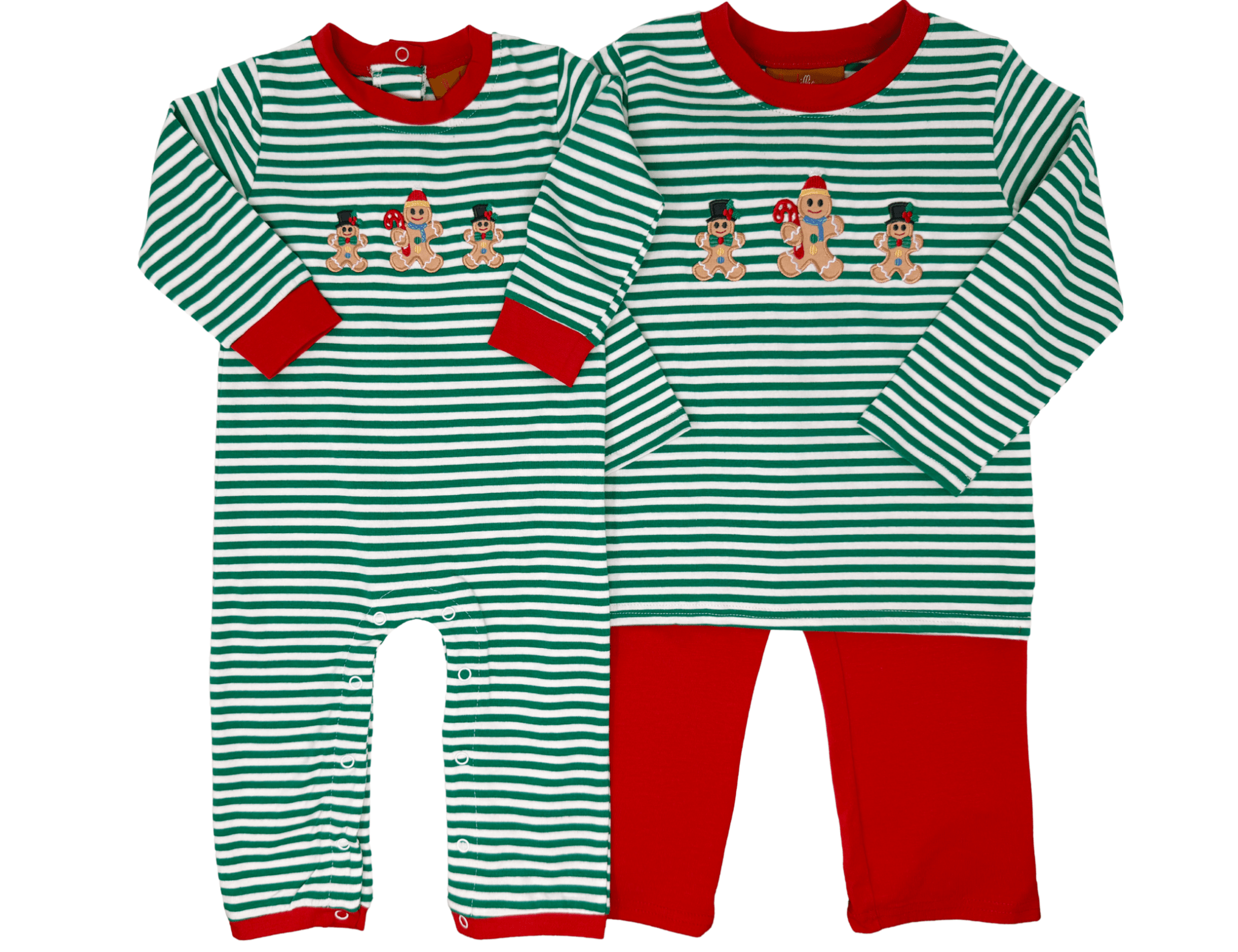 Boys Gingerbread Men Romper Boys Bubbles + Rompers Millie Jay