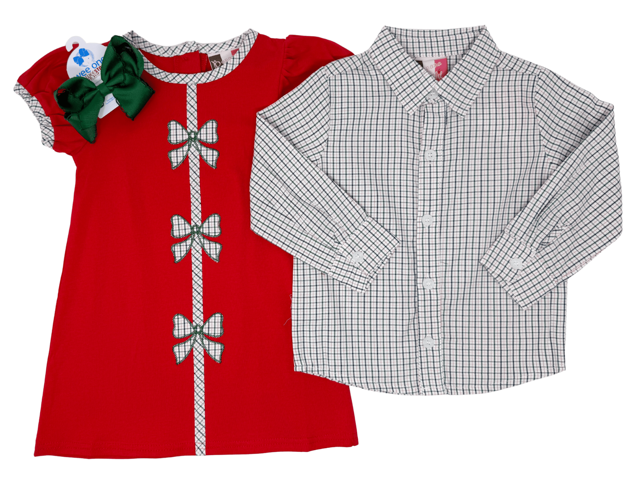 Boys Green & Red Plaid Button Down - Sugar Babies Children's Boutique/Meg's Shoppe
