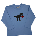 Boys Heart T-Rex L/S Shirt - Sky Blue Boys Shirts + Polos Luigi