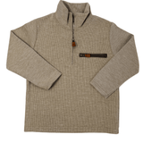 Boys Kingston 1/4 Zip Pullover - Tan Boys Outerwear Millie Jay