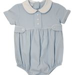 Boy's Knit Bubble - Lt. Blue Boys Bubbles + Rompers Petit Bebe