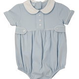 Boy's Knit Bubble - Lt. Blue Boys Bubbles + Rompers Petit Bebe